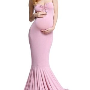 Elegant floor length MATERNITY dress w/ long train